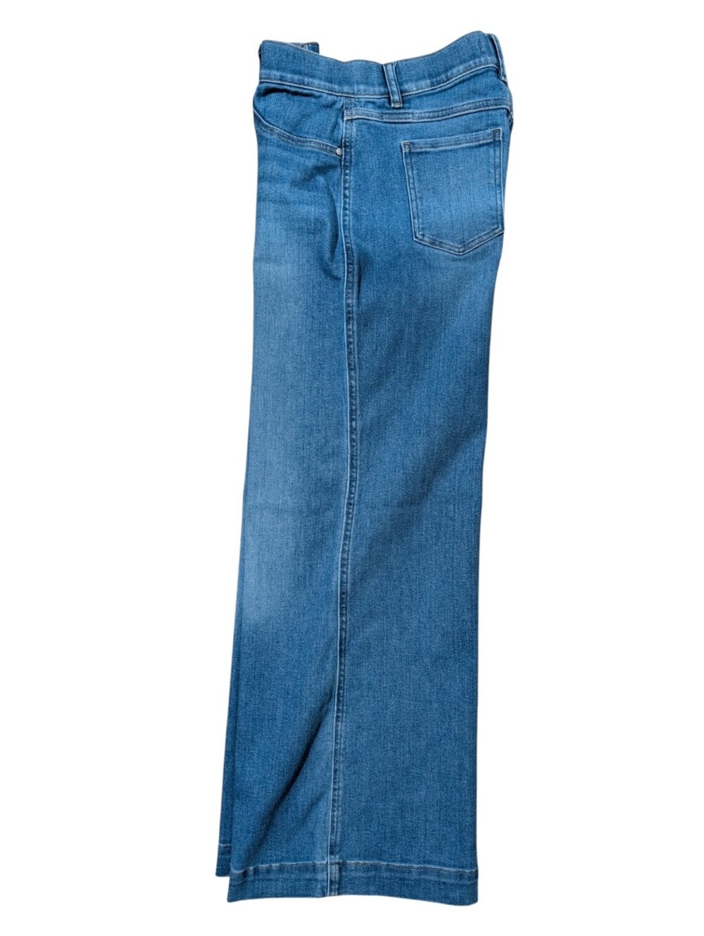 Spanx Light Wash Wide Leg Pull-On Denim Jeans Size Medium - Picture 5 of 7